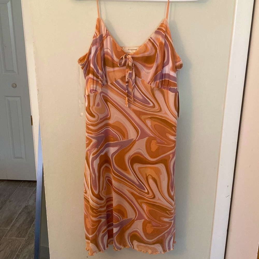 Swirl pattern slip dress